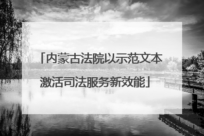 内蒙古法院以示范文本激活司法服务新效能