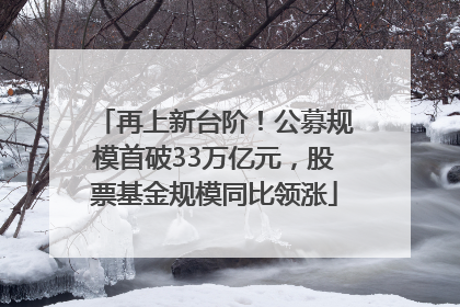 再上新台阶！公募规模首破33万亿元，股票基金规模同比领涨