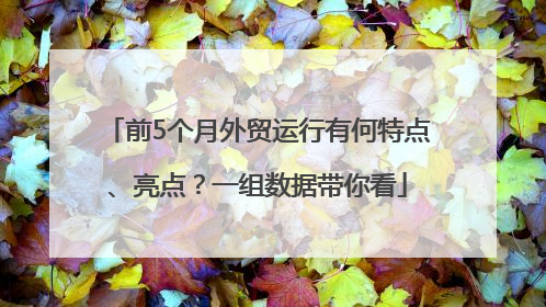 前5个月外贸运行有何特点、亮点？一组数据带你看