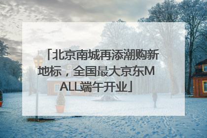 北京南城再添潮购新地标，全国最大京东MALL端午开业