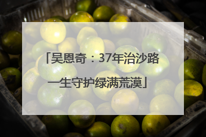 吴恩奇：37年治沙路 一生守护绿满荒漠