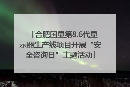 合肥国显第8.6代显示器生产线项目开展“安全咨询日”主题活动