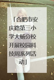 合肥市安庆路第三小学大杨分校开展校园科技周系列活动