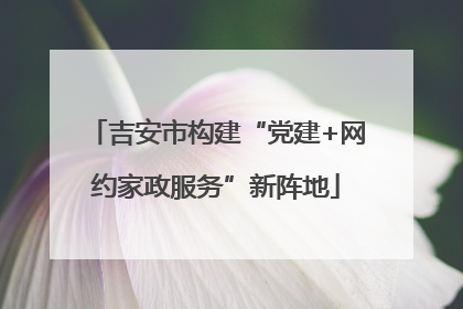 吉安市构建“党建+网约家政服务”新阵地