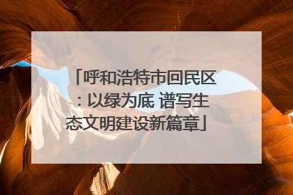 呼和浩特市回民区：以绿为底 谱写生态文明建设新篇章