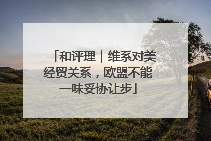 和评理｜维系对美经贸关系，欧盟不能一味妥协让步