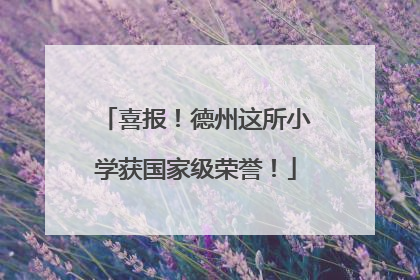喜报！德州这所小学获国家级荣誉！