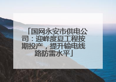 国网永安市供电公司：迎峰度夏工程按期投产，提升输电线路防雷水平