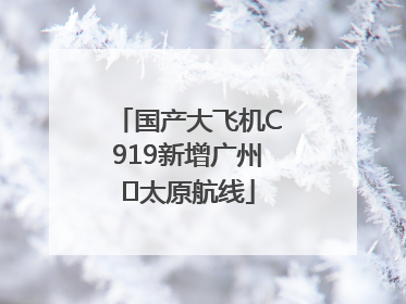 国产大飞机C919新增广州⇌太原航线