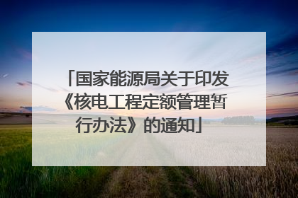 国家能源局关于印发《核电工程定额管理暂行办法》的通知