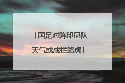 国足对阵印尼队 天气或成拦路虎