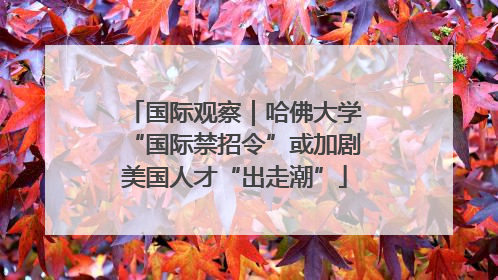 国际观察｜哈佛大学“国际禁招令”或加剧美国人才“出走潮”