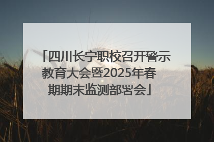 四川长宁职校召开警示教育大会暨2025年春期期末监测部署会