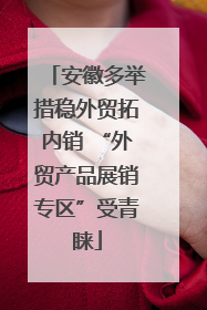 安徽多举措稳外贸拓内销 “外贸产品展销专区”受青睐