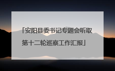 安阳县委书记专题会听取第十二轮巡察工作汇报