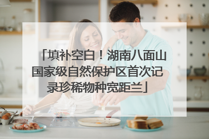 填补空白！湖南八面山国家级自然保护区首次记录珍稀物种宽距兰
