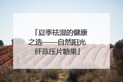 夏季祛湿的健康之选——自然阳光纤薏压片糖果