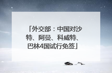 外交部：中国对沙特、阿曼、科威特、巴林4国试行免签