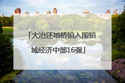 大冶还地桥镇入围镇域经济中部16强