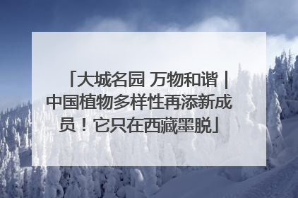 大城名园 万物和谐｜中国植物多样性再添新成员！它只在西藏墨脱