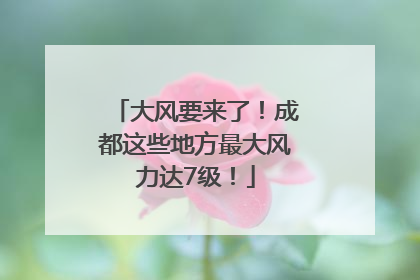 大风要来了！成都这些地方最大风力达7级！