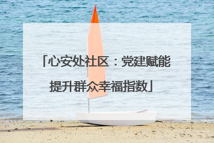 心安处社区：党建赋能 提升群众幸福指数