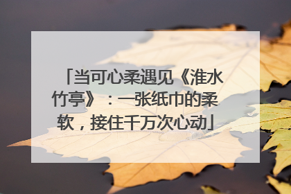 当可心柔遇见《淮水竹亭》：一张纸巾的柔软，接住千万次心动
