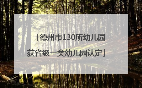 德州市130所幼儿园获省级一类幼儿园认定