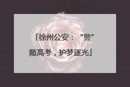 徐州公安：“警”随高考，护梦逐光