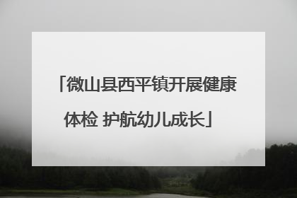 微山县西平镇开展健康体检 护航幼儿成长