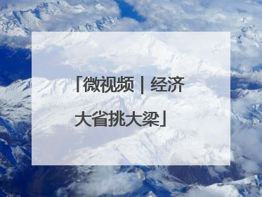 微视频｜经济大省挑大梁