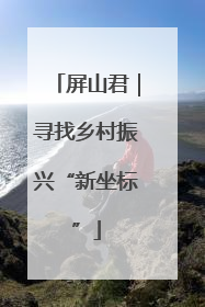 屏山君｜寻找乡村振兴“新坐标”