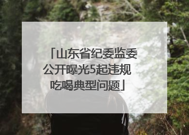 山东省纪委监委公开曝光5起违规吃喝典型问题