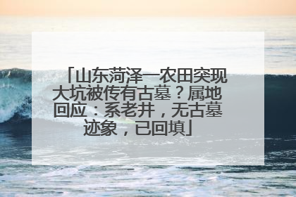 山东菏泽一农田突现大坑被传有古墓？属地回应：系老井，无古墓迹象，已回填