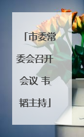 市委常委会召开会议 韦韬主持
