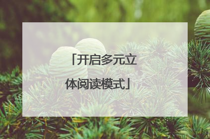 开启多元立体阅读模式