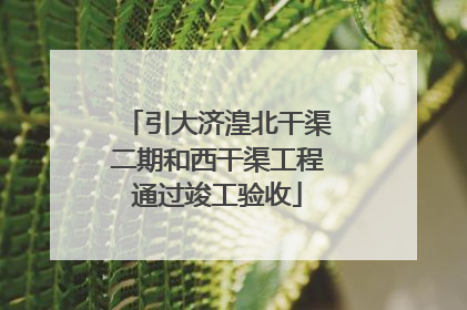 引大济湟北干渠二期和西干渠工程通过竣工验收