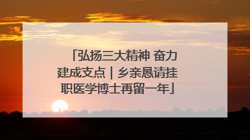 弘扬三大精神 奋力建成支点｜乡亲恳请挂职医学博士再留一年