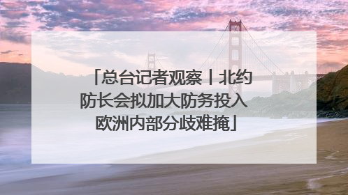 总台记者观察丨北约防长会拟加大防务投入 欧洲内部分歧难掩
