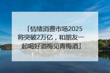 情绪消费市场2025将突破2万亿，和朋友一起喝好酒梅见青梅酒