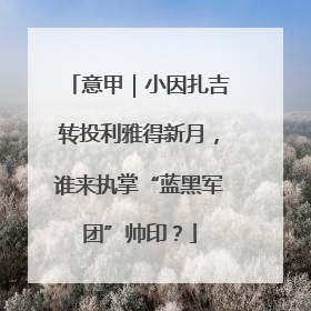 意甲｜小因扎吉转投利雅得新月，谁来执掌“蓝黑军团”帅印？