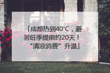 成都热到40℃，避暑旺季提前约20天！“清凉消费”升温