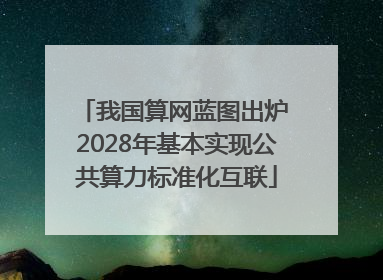 我国算网蓝图出炉 2028年基本实现公共算力标准化互联