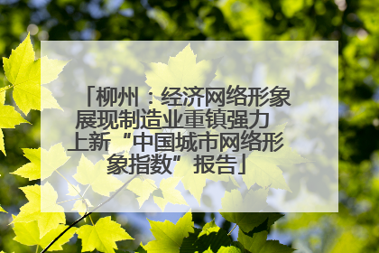 柳州：经济网络形象展现制造业重镇强力 上新“中国城市网络形象指数”报告