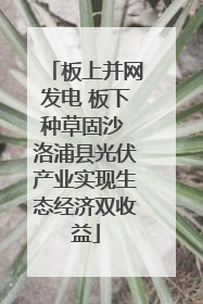 板上并网发电 板下种草固沙 洛浦县光伏产业实现生态经济双收益