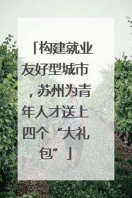 构建就业友好型城市，苏州为青年人才送上四个“大礼包”