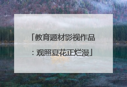 教育题材影视作品：观照夏花正烂漫
