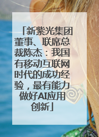 新紫光集团董事、联席总裁陈杰：我国有移动互联网时代的成功经验，最有能力做好AI应用创新