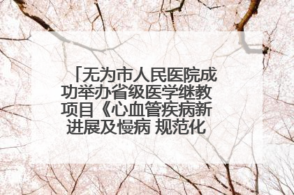 无为市人民医院成功举办省级医学继教项目《心血管疾病新进展及慢病 规范化诊疗》培训班
