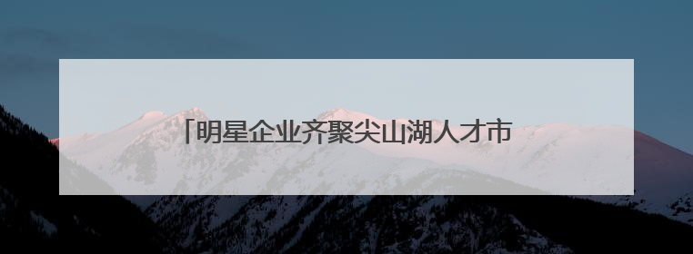 明星企业齐聚尖山湖人才市场，这场招聘会需求真挺多